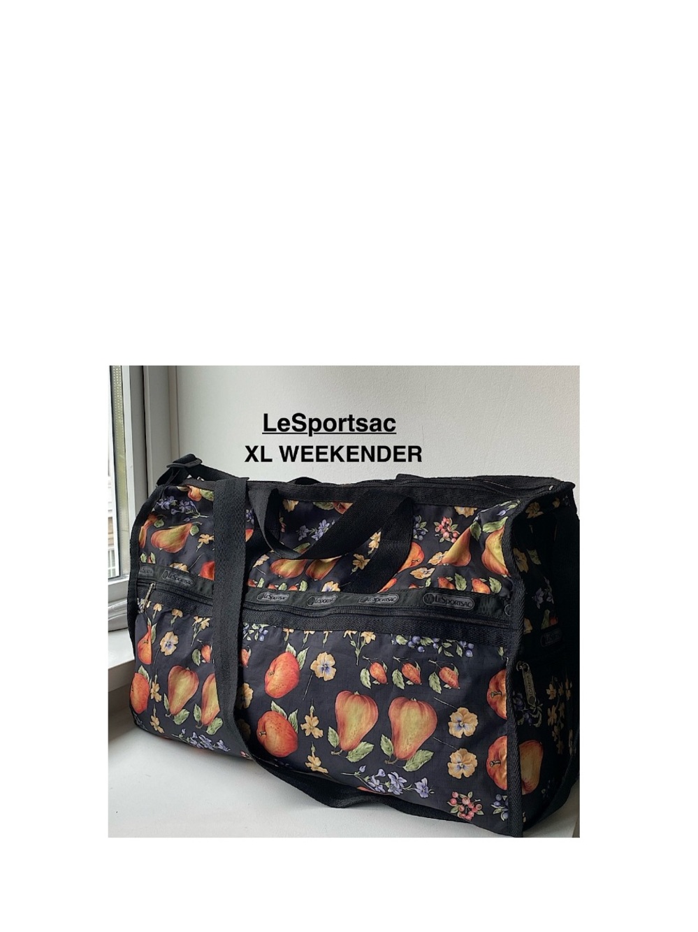 LeSportSac Extra Large Floral & Fruit Patterned printed Weekender ⭐️⭐️